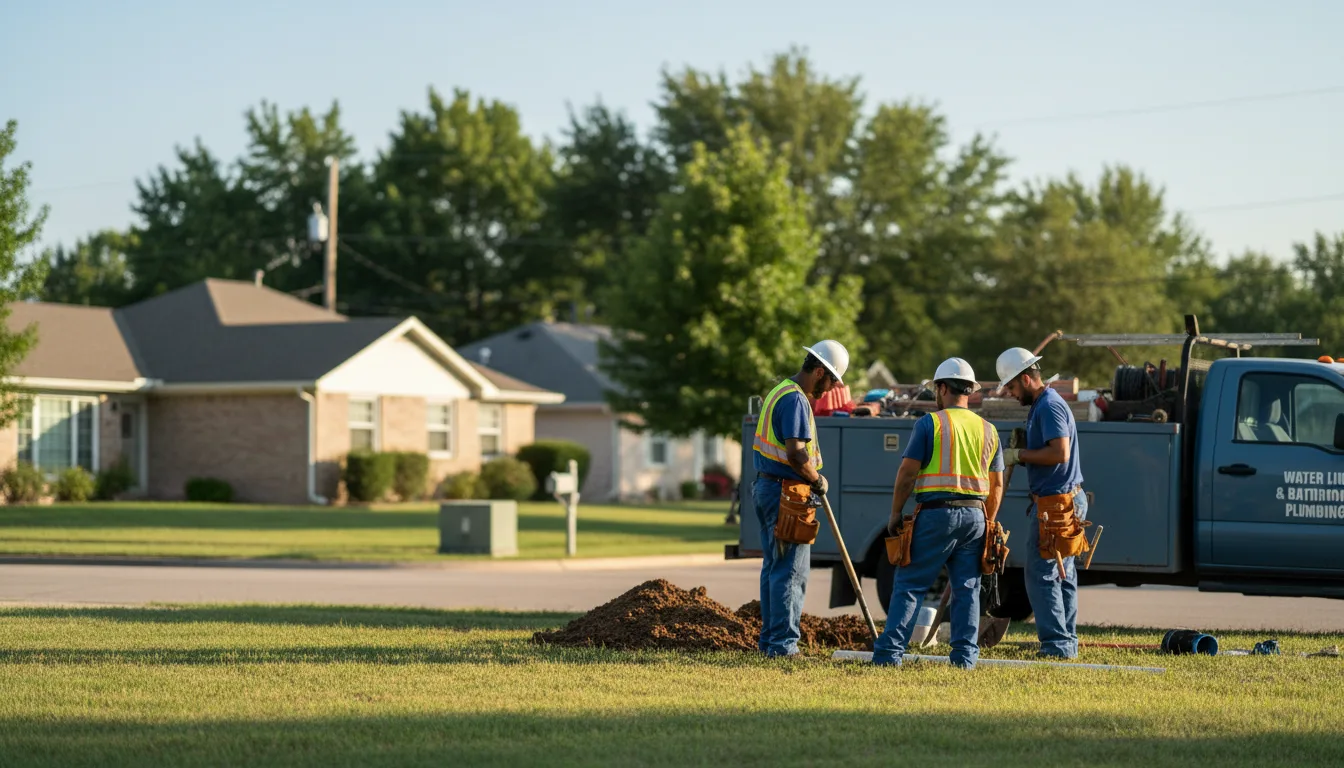 Residential water line and bathroom plumbing service in Nardin, OK